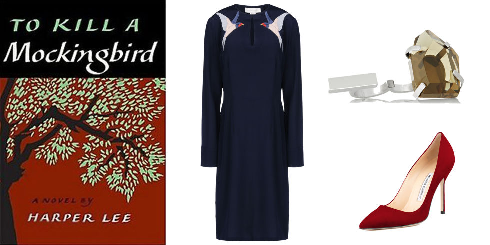 <p>Stella McCartney Karen Dress, $1,735;&nbsp;<a href="http://www.stellamccartney.com/us/stella-mccartney/knee-length_cod34472809cv.html">stellamccartney.com</a></p>
<p>J. Crew Slope Cuff Bracelet, $68; <a href="https://www.jcrew.com/womens_category/jewelry/bracelets/PRDOVR~C3084/C3084.jsp">jcrew.com</a>&nbsp;</p>
<p>Manolo Blahnik BB Suede 105mm Pump, $595;&nbsp;<a href="http://www.bergdorfgoodman.com/Manolo-Blahnik-BB-Suede-105mm-Pump-Ruby-Made-to-Order-/prod105260011_cat379623__/p.prod?icid=&amp;searchType=EndecaDrivenCat&amp;rte=%252Fcategory.service%253FitemId%253Dcat379623%2526pageSize%253D30%2526No%253D0%2526Ns%253DPCS_SORT%2526refinements%253D723%252C&amp;eItemId=prod105260011&amp;cmCat=product">bergdorfgoodman.com</a></p>
<p>Bottega Veneta Resida Intreccio Impero AyersKnot, $1,550; <a href="http://http://www.bottegaveneta.com/us/clutch_cod45207325pt.html">bottegaveneta.com</a></p>
<p>By Malene Birger Juliane Stainless Steel andResin Two-finger Ring, $175; <a href="http://www.net-a-porter.com/product/497664/By_Malene_Birger/juliane-stainless-steel-and-resin-two-finger-ring">net-a-porter.com</a></p>
