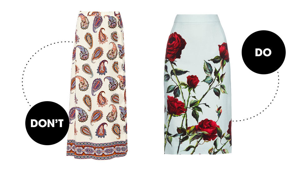 I tend to avoid maxi skirts altogether. It seems counterintuitive to hem a boho skirt only to have a block of fabric covering two-thirds of my body. It simply isn't that flattering. Try midi or pencil skirts instead. As long as it stops above mid-calf, you're in the clear.Tory Burch Pleated Printed Silk Crepe de Chine Maxi Skirt, $495; toryburch.comDolce &amp; Gabbana Rose-Print Cady Pencil Skirt, $818; matchesfashion.com