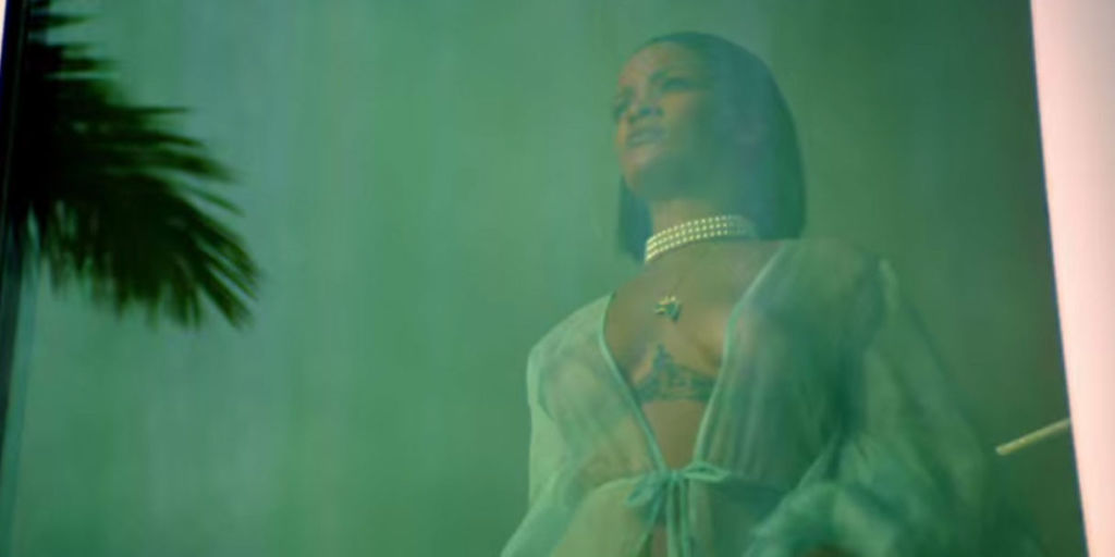 rihanna green dress music video The Story Behind Rihanna's Sparkly This Is What You Came For Jumpsuit