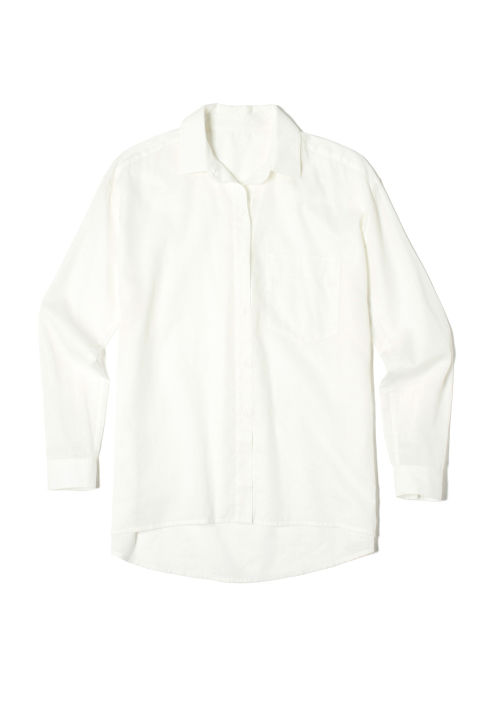 A breezy white button-down can be styled in a ton of different ways: tuck, button, or knot it (or leave it open to fly freely in the breeze). Everlane The Relaxed Cotton Shirt, $65; everlane.com