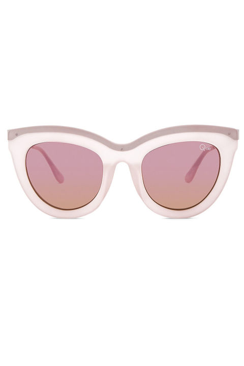 Sunglasses have to be the wardrobe workhorse all too often. For Coachella, or any other fun-focused event, pick a pair that's outside the box, be it via shade or shape.Quay Eclipse Sunglasses, $55; revolve.com