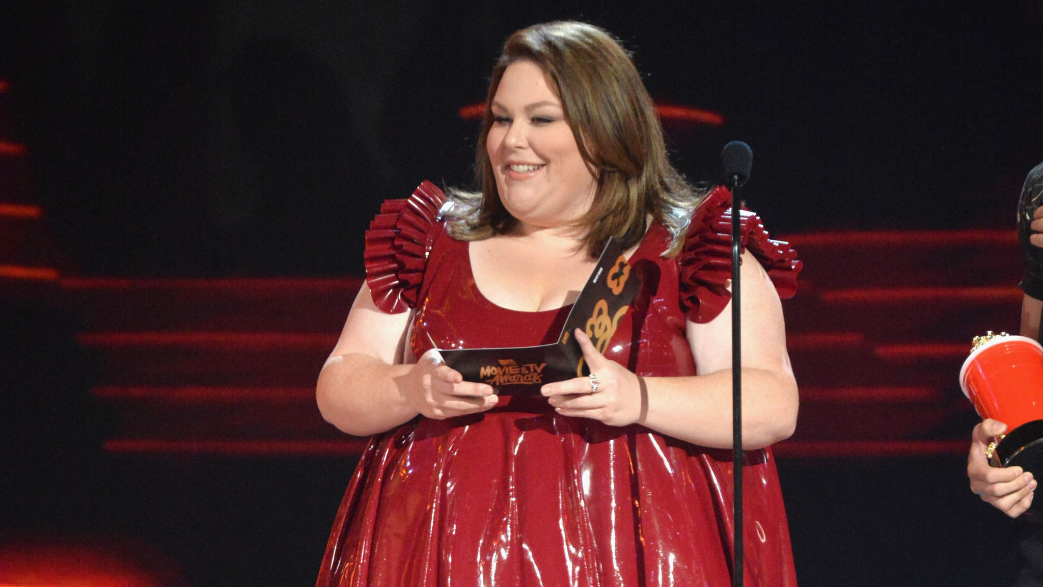 chrissy metz red dress Chrissy Metz to Critics of Latex Mini Dress: "News Flash It's MY Body"