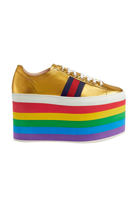 Gucci
Leather Low-Top Platform Sneaker, $950; gucci.com