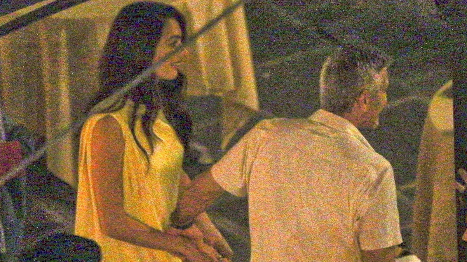 amal clooney yellow mini dress Amal Clooney Wears Yellow Mini Dress on Date With George Clooney