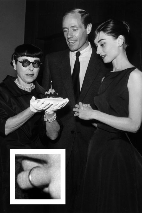 Mel Ferrer proposed to Hepburn with a set of three bands: a yellow gold band, a rose gold band, and a white gold band with diamonds.