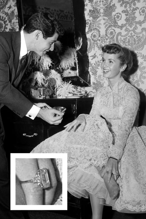 Eddie Fisher proposed with a square-cut diamond.