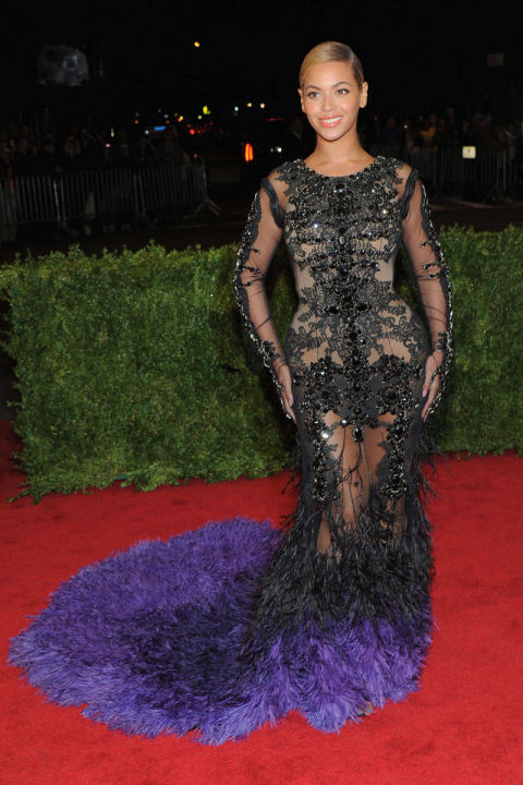 In Givenchy at the "Schiaparelli and Prada: Impossible Conversations" Met gala.